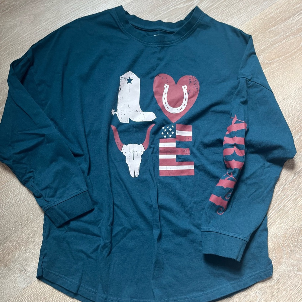Ariat Teal Graphic Long Sleeve Tee
